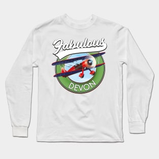 Fabulous Devon vintage retro patch. Long Sleeve T-Shirt